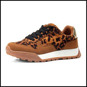 Women's Platform Canvas Sneakers Lace-Up Casual Retro Trainers Walking